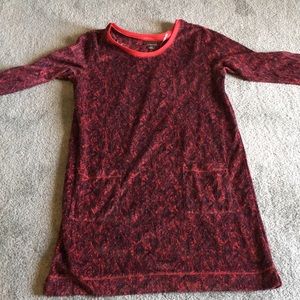 Fleece winter night gown with 2 front pockets